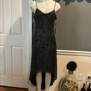 Calvin Klein Black High Low Dress With Soarkle